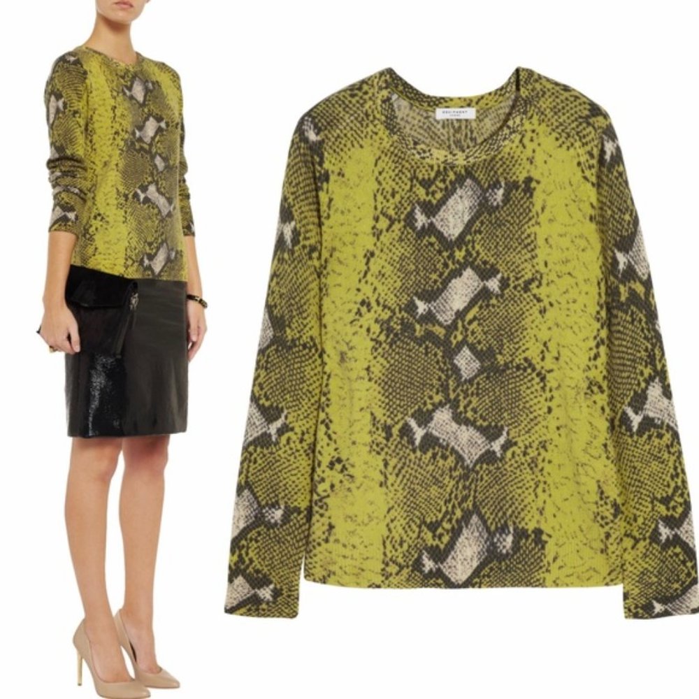 Equipment Neon Sloane Python Cashmere Sweater Sz M - image 1